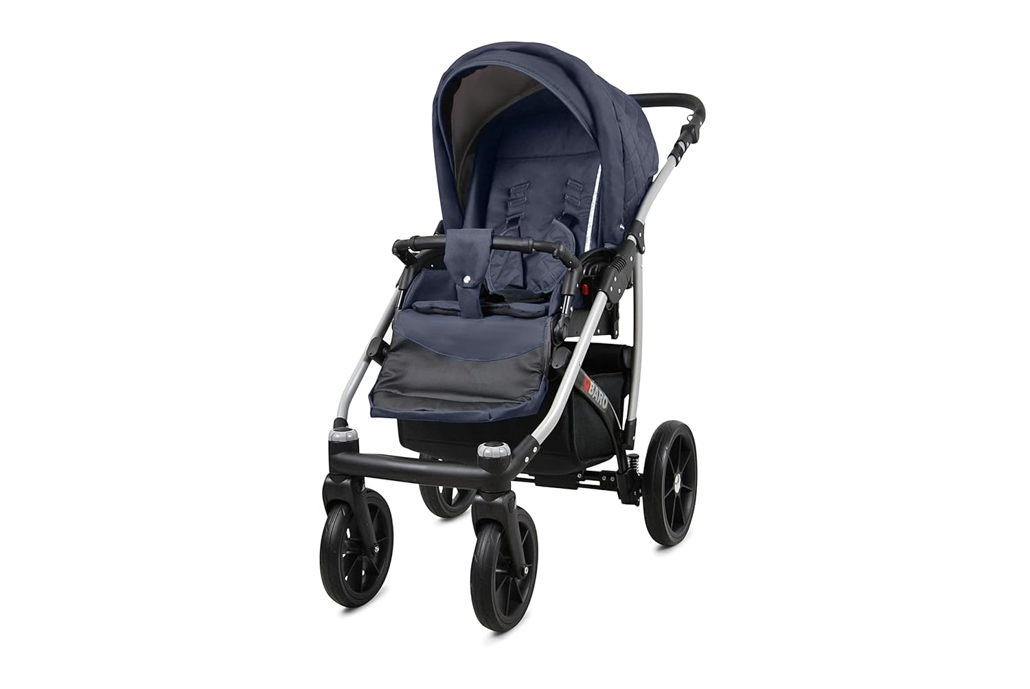 BabyLux® Bambimo Kinderwagen Set 3 in 1 - Qbaro - incl. Babywanne, Buggy Sportsitz, Auto-Babyschale - Autositz - Kinderwagenset - Kombikinderwagen mit Wickeltasche, Regenschutz usw.