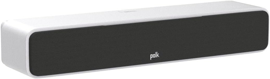 Polk Audio SIGS35CELWT Signature Elite ES35 Altoparlante centrale, altoparlante centrale sottile ad alta risoluzione, certificato Hi-Res, compatibile con Dolby Atmos e DTS:X, bianco