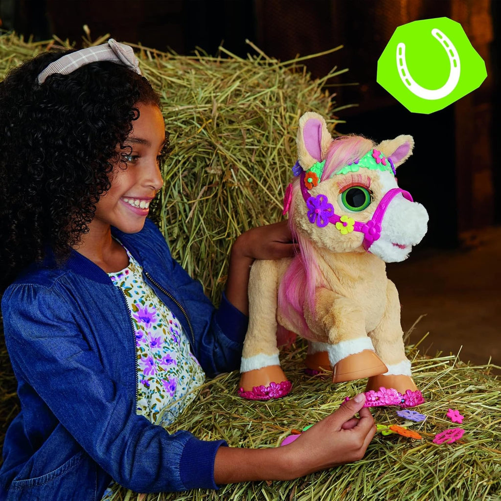 FurReal Hasbro Cinnamon, Mein stylisches Pony, 80 Plus Gerusche, Reaktionen, 26 Accessoires, Elektronisches Tierchen ab 4 Jahren, Multi, 35 cm