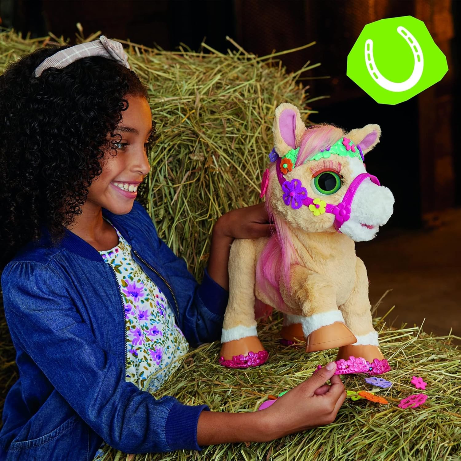 FurReal Hasbro Cinnamon, Mein stylisches Pony, 80 Plus Gerusche, Reaktionen, 26 Accessoires, Elektronisches Tierchen ab 4 Jahren, Multi, 35 cm