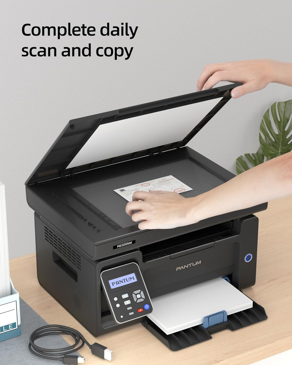 PANTUM M6500NW Multifunktions-Laserdrucker,Drucker Scanner, Kopierer(WLAN, App, Airprint, A4, Schwarz-weiß-Drucker)