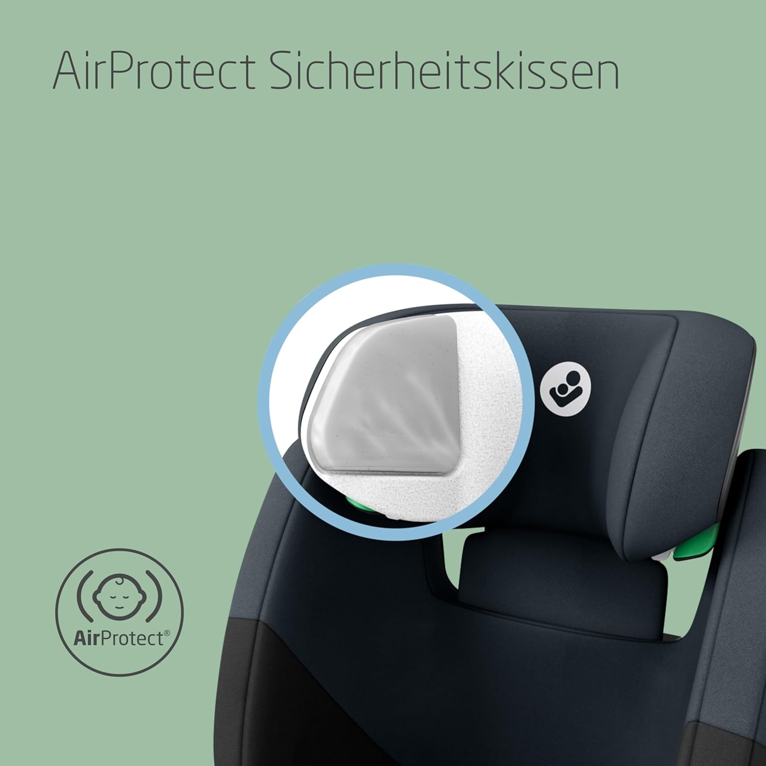 Maxi-Cosi RodiFix S i-Size Kindersitz, 100–150 cm, 3,5–12 Jahre, Autositz Kinder, 3 Liegepositionen, Verstellbare Höhe/Breite, G-CELL Side Impact Protection, AirProtect-Sicherheitskissen, Basic Black
