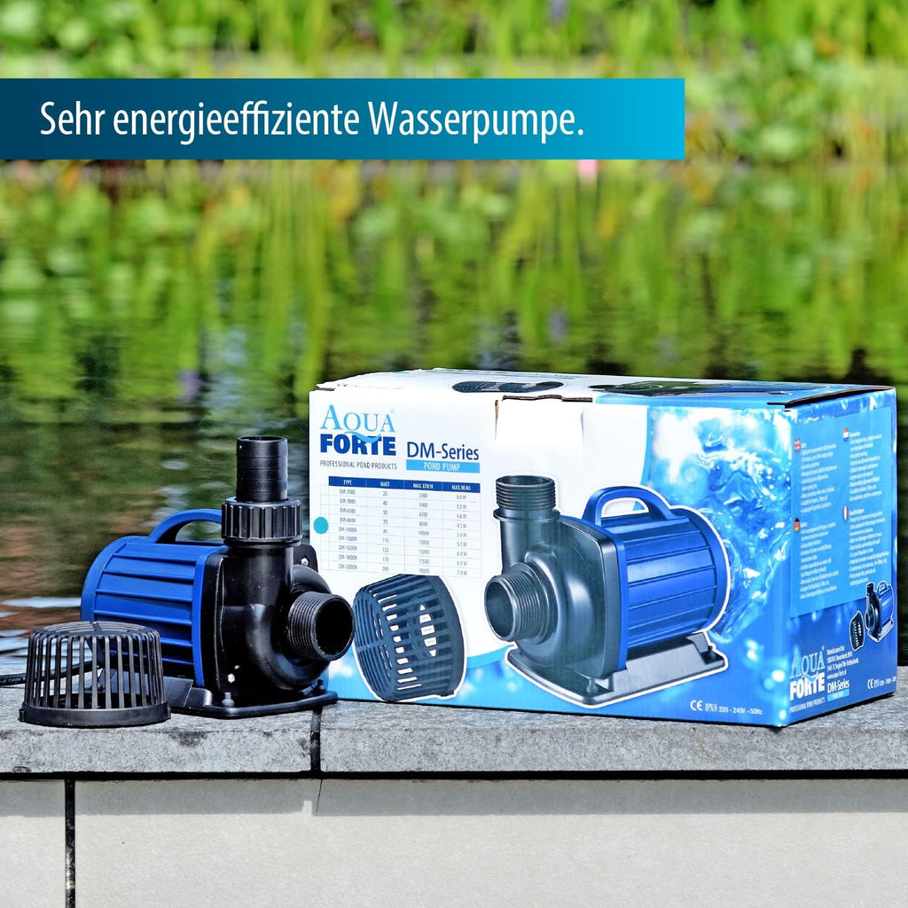 AquaForte DM-5.000 pompe per laghetto/filtro, 40 Watt, portata massima di 5 m3 all'ora, prevalenza massima di 3.5 metri, lunghezza del cavo 10 metri, adatta per corsi d'acqua, cascate e filtri