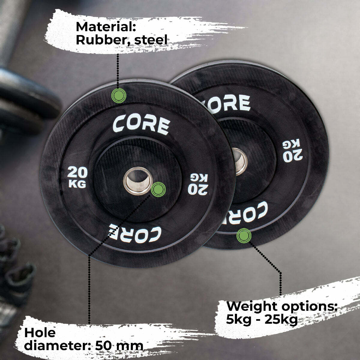 Core 2x Bumper Plates 5-25 kg