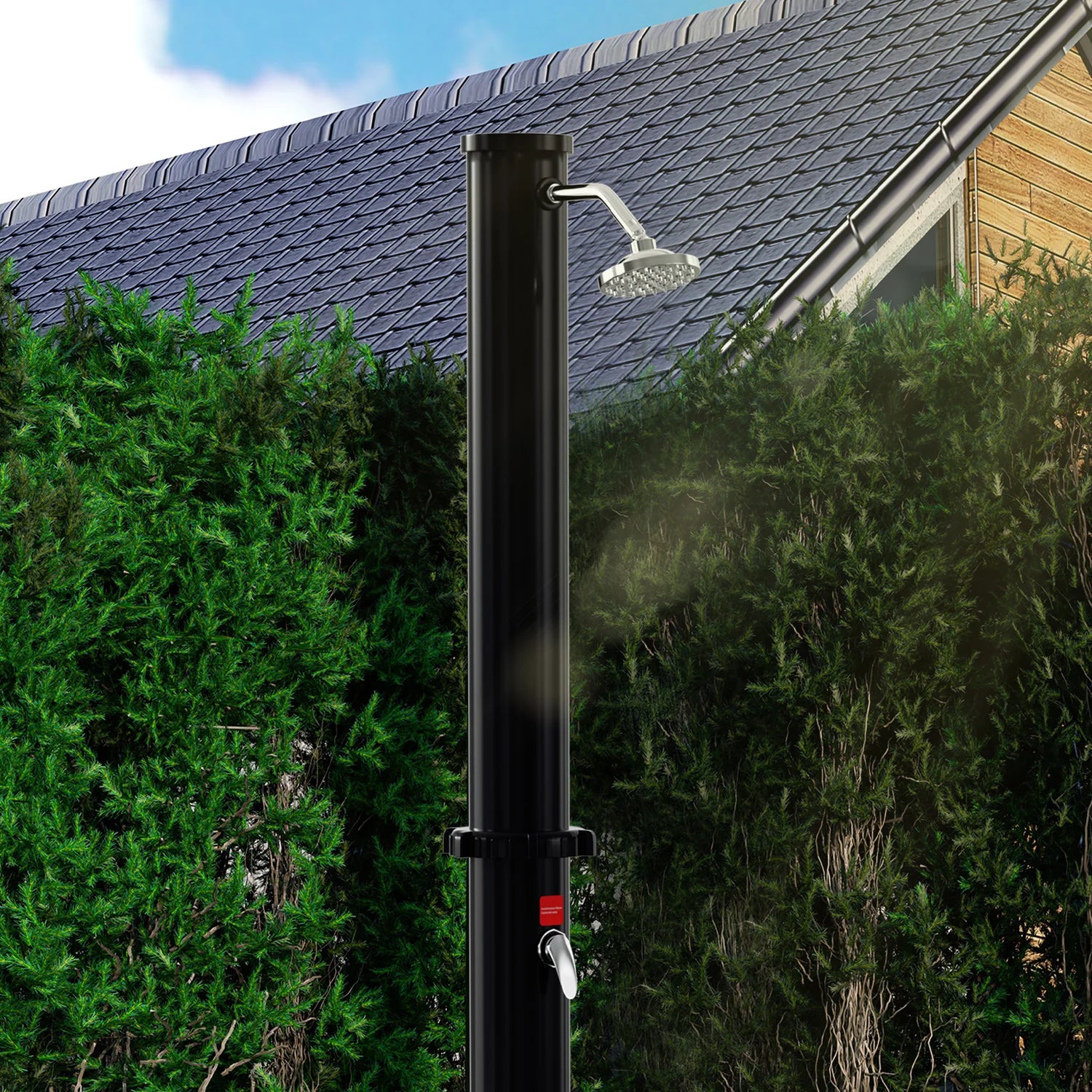 Sonnewelt Solardusche mit Duschkopf, Fudusche und Schutzabdeckung 20L