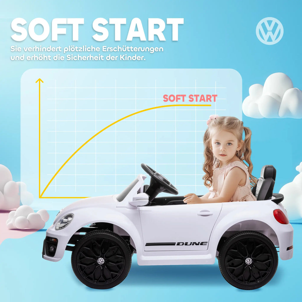 AIYAPLAY Macchina Elettrica per Bambini 12V con Telecomando Bianca