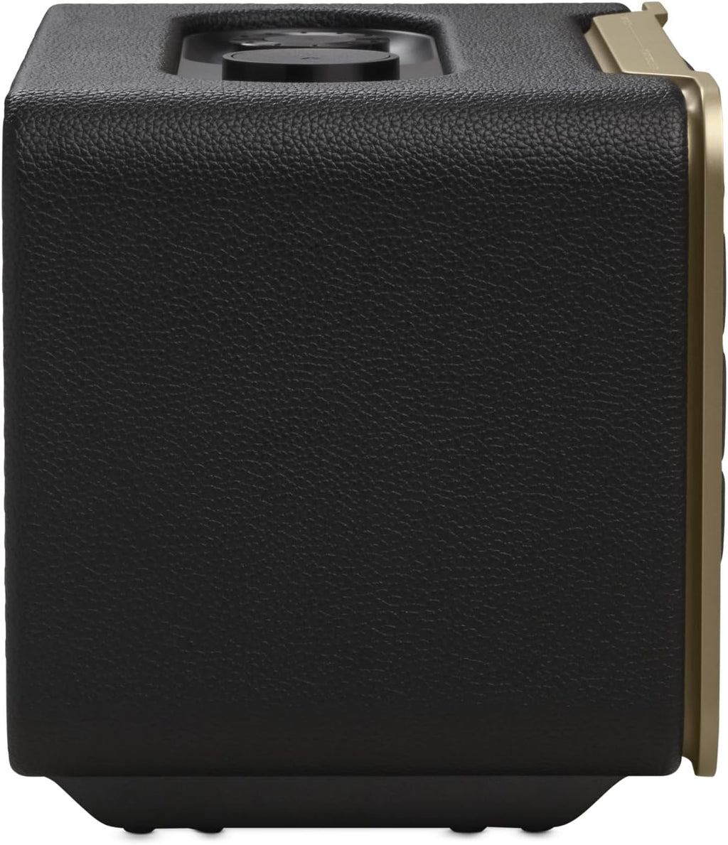JBL Authentics 200 Smart Home Altoparlante – Cassa Bluetooth dal design retrò anni '70 – Con griglia Quadrex, Google Assistant, Alexa, AirPlay e JBL One App – Nero
