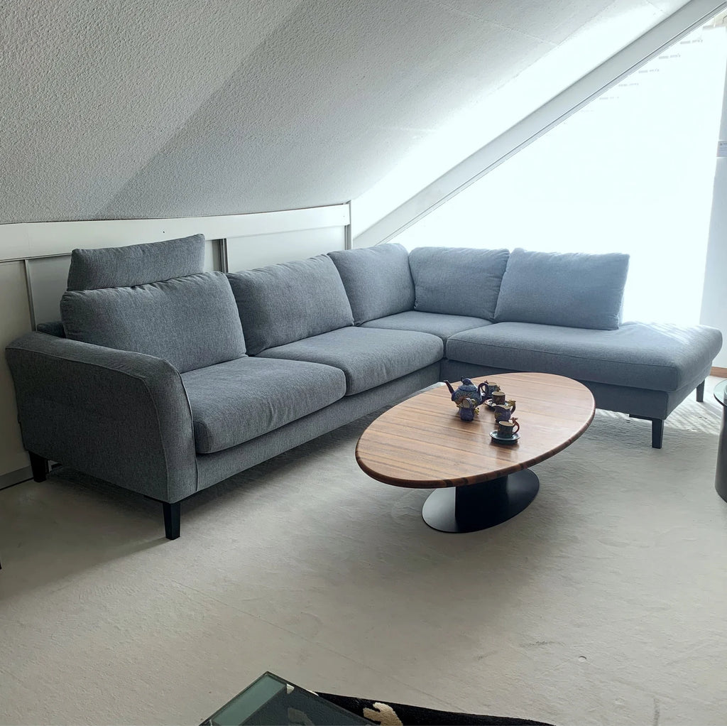 Divano angolare espositivo Sits Anja, azzurro, 293 x 221 cm, rivestimento sfoderabile