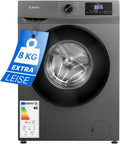 Bomann® Lavatrice 8kg | max. 1400 giri/min | 10 anni di garanzia sul motore | motore inverter robusto, silenzioso e durevole | 15 programmi di lavaggio | display LED | con funzione vapore | WA 7185 Titan - Nero