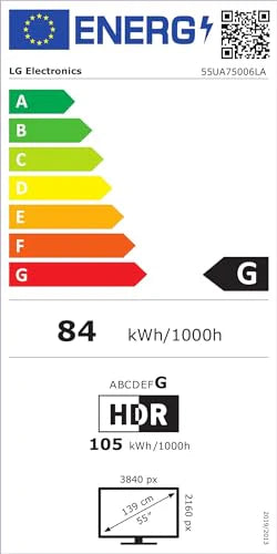 LG 55UA75006LA TV 55 pollici (139 cm) 4K UHD AI TV (Processore AI α7 Gen8 4K, webOS 25, 60Hz) [Modello 2025]