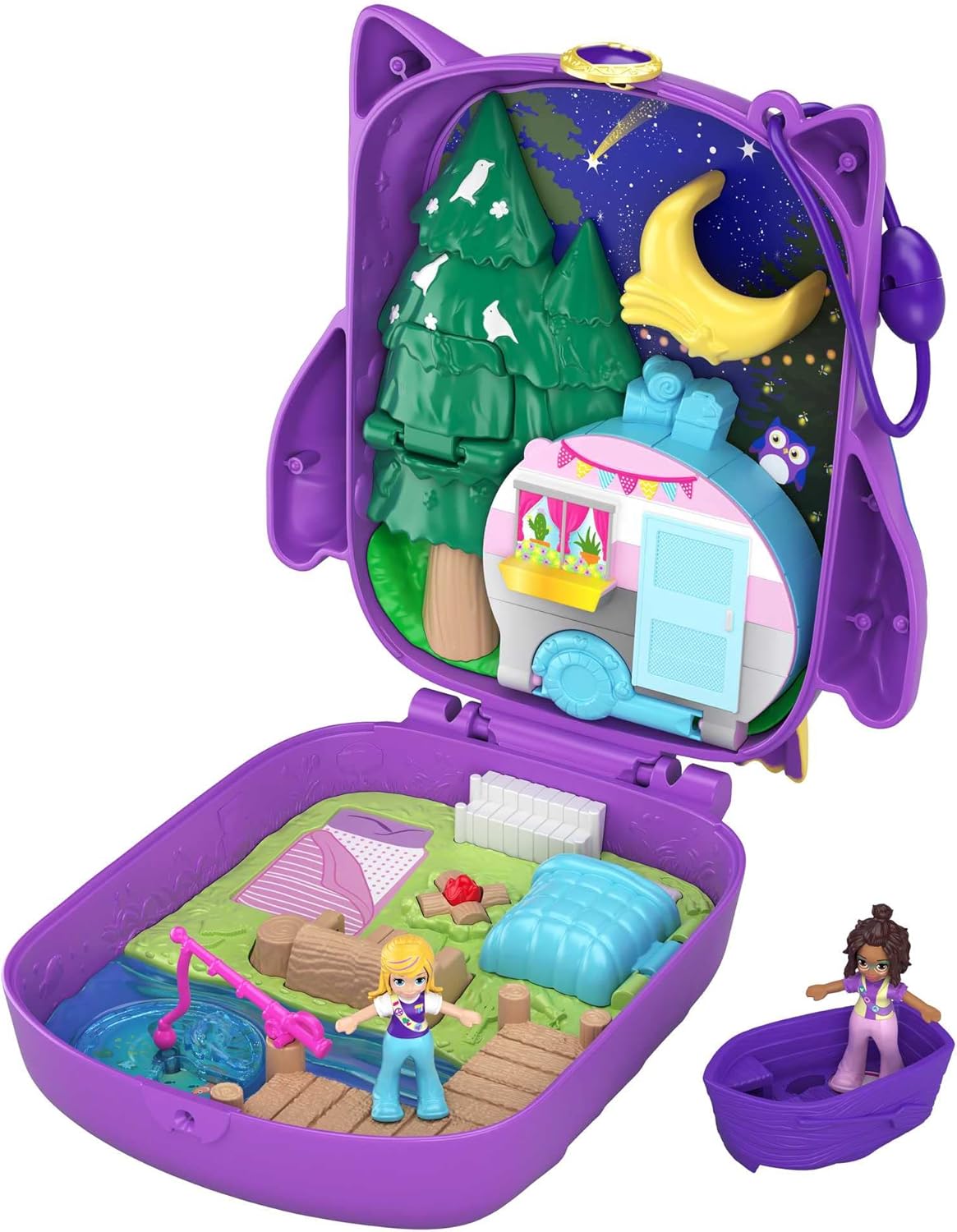 Polly Pocket GTN15 - Valigetta Caffetteria Riccio con Design Caffè e Animali, Mini Bambola Polly e HCG16 - Acquario Lontre, Tema Acquario con Micro Bambole Polly e Nicolas, 5 Sorprese e 12 Accessori