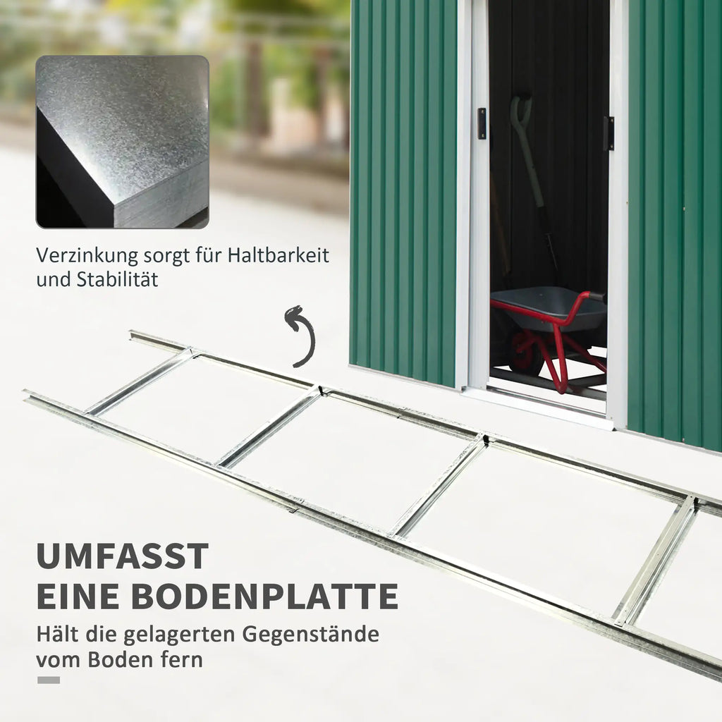 Outsunny Casette da Giardino Casetta Attrezzi Resistente alle Intemperie Ampio Spazio di Archiviazione Acciaio