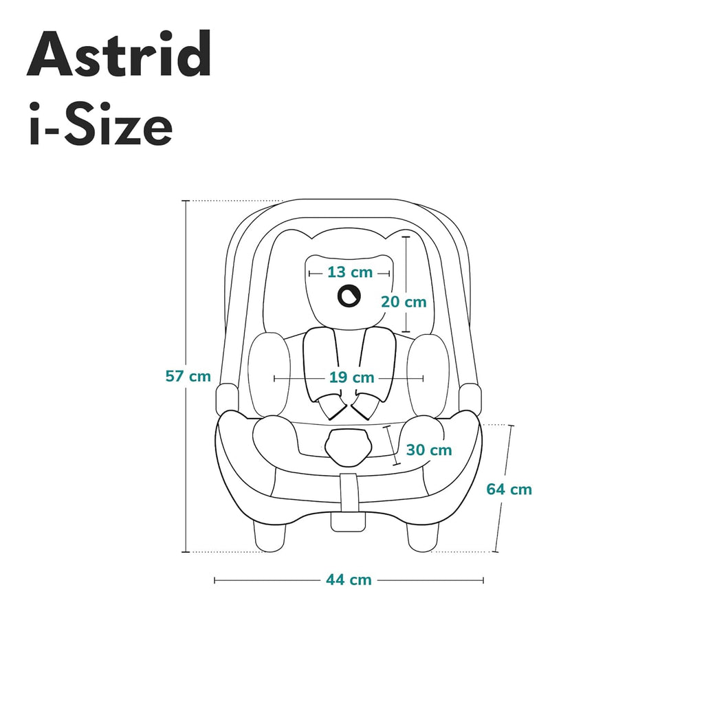 LIONELO ASTRID i-Size SET Seggiolino Auto con Base 40-87 cm Ovetto ISOFIX, Cinture a 3 Punti, Protezione Laterale, Riduttore Dri-Seat, i-Size R129