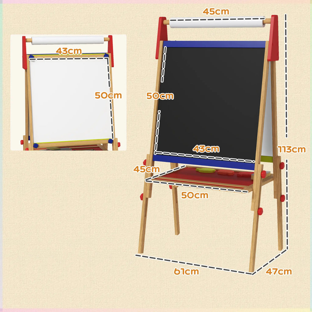 AIYAPLAY 3-in-1 Tavolo per bambini regolabile in altezza – Legno naturale