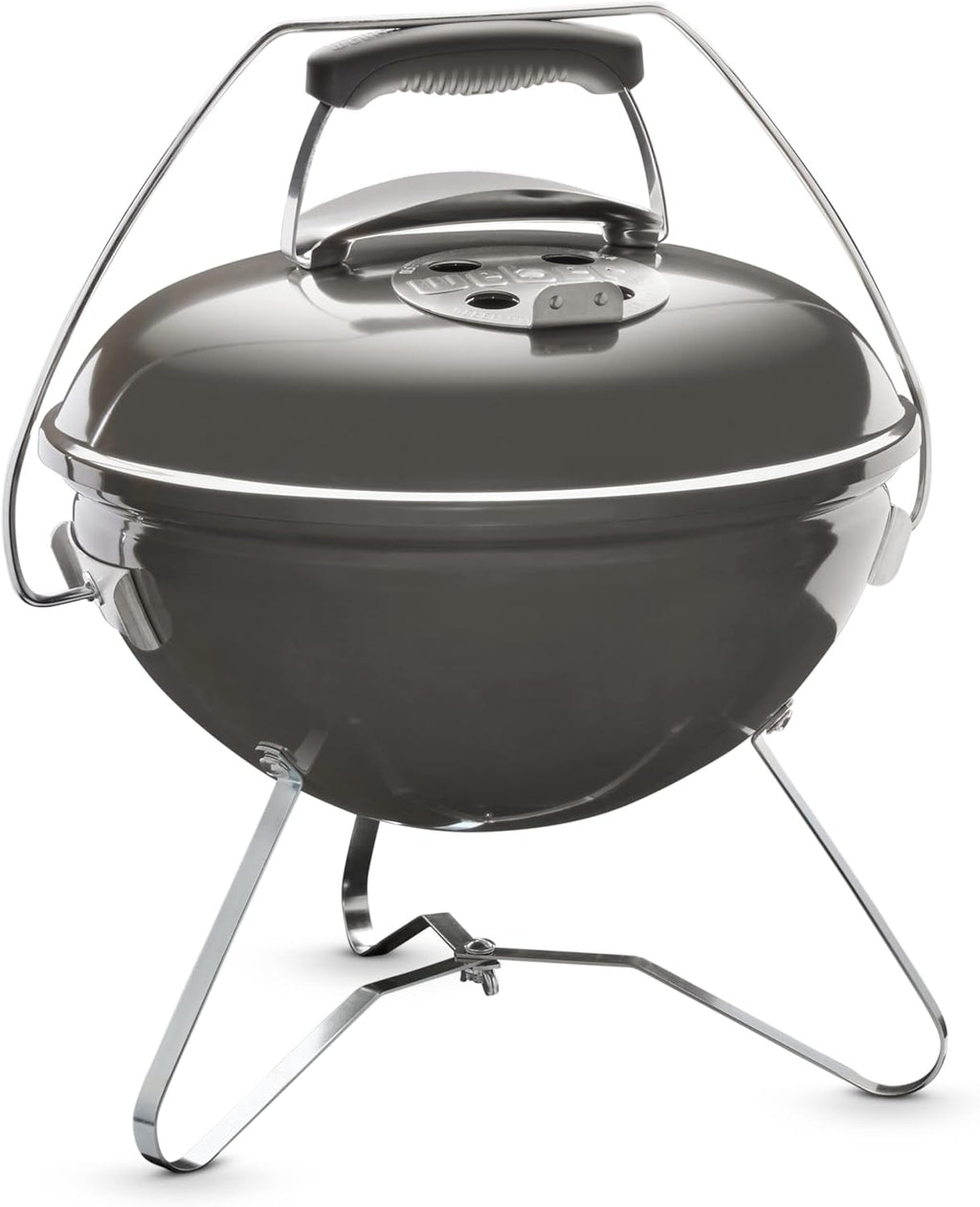 Weber Smokey Joe Premium Holzkohlegrill, Ø 37cm Grillfläche, portabeler BBQ Grill mit praktischem Tragebügel, porzellanemaillierten Deckel & Kessel - Smoke Gray (1126704)