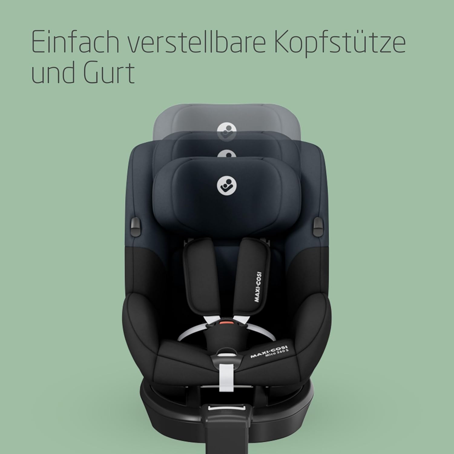 Maxi-Cosi Mica 360 S, Autositz 360 Grad drehbar, 3 Monate– 4 Jahre (61–105 cm), i-Size Baby Autositz, FlexiSpin Drehung, 5 Liegepositionen, G-CELL Schutz, Easy-in Gurthaken, Tonal Graphite