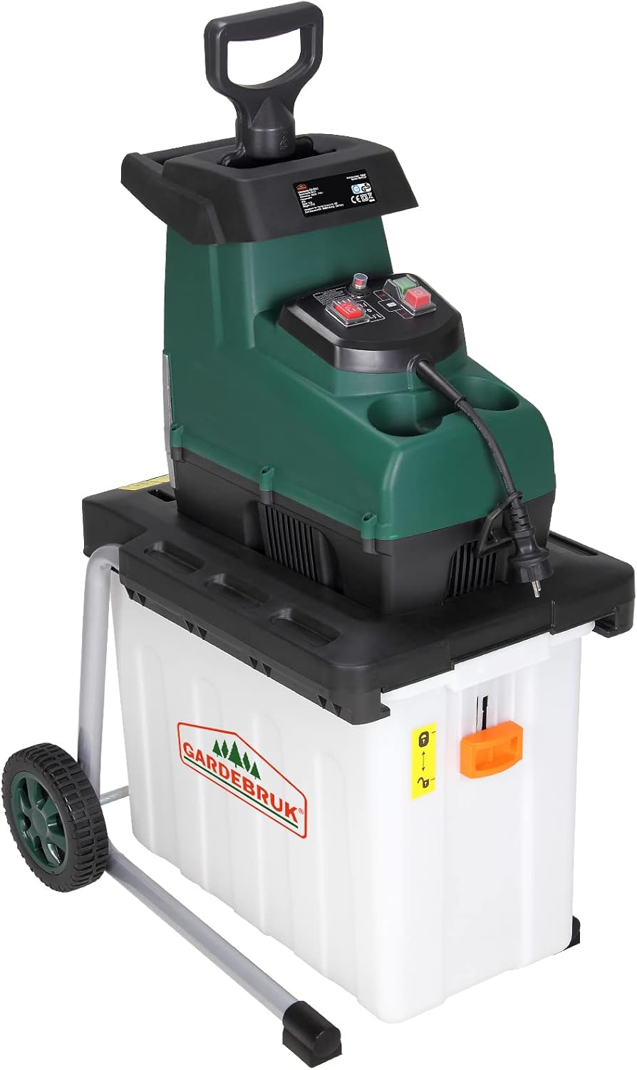 Gardebruk® Leisehäcksler 3100 W max. 45 mm Aststärke Elektrisch 60 L Auffangbox Walzenhäcksler Gartenhäcksler Schredder