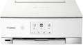 Canon PIXMA TS8351a Stampante multifunzione a getto d'inchiostro a colori DIN A4 (scanner, fotocopiatrice, 4.800 x 1.200 dpi, 6 inchiostri separati, USB, WLAN, AirPrint, stampa fronte/retro, 2 alimentatori carta, 5 GHz), bianco