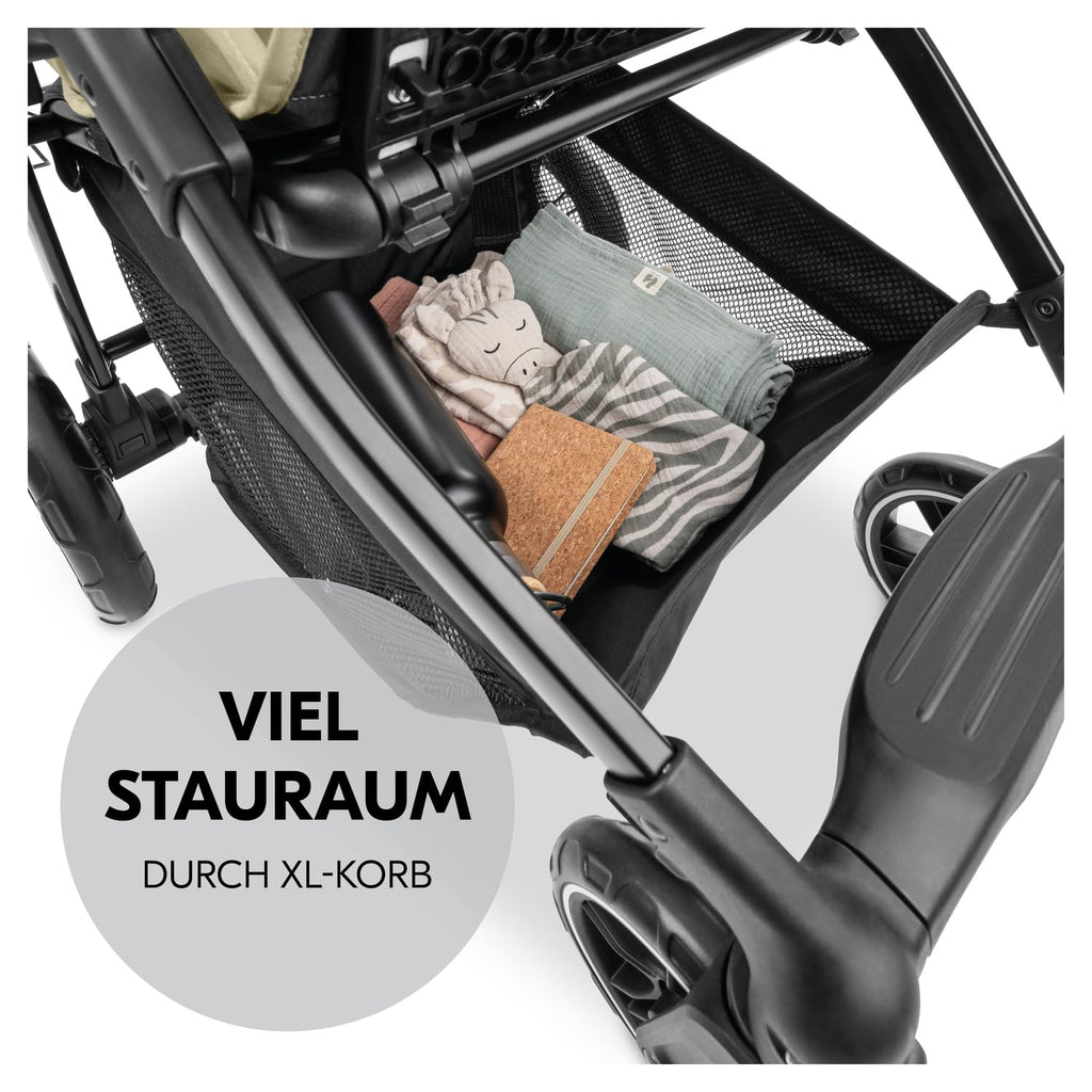 hauck Set Trio 3in1 Shop N Care con Passeggino, Navicella, Seggiolino Auto dalla nascita fino a 22 kg, Chiusura Compatta, Reclinabile, Portabicchieri & Vassoio, Protezione UV 50+ (Grey)