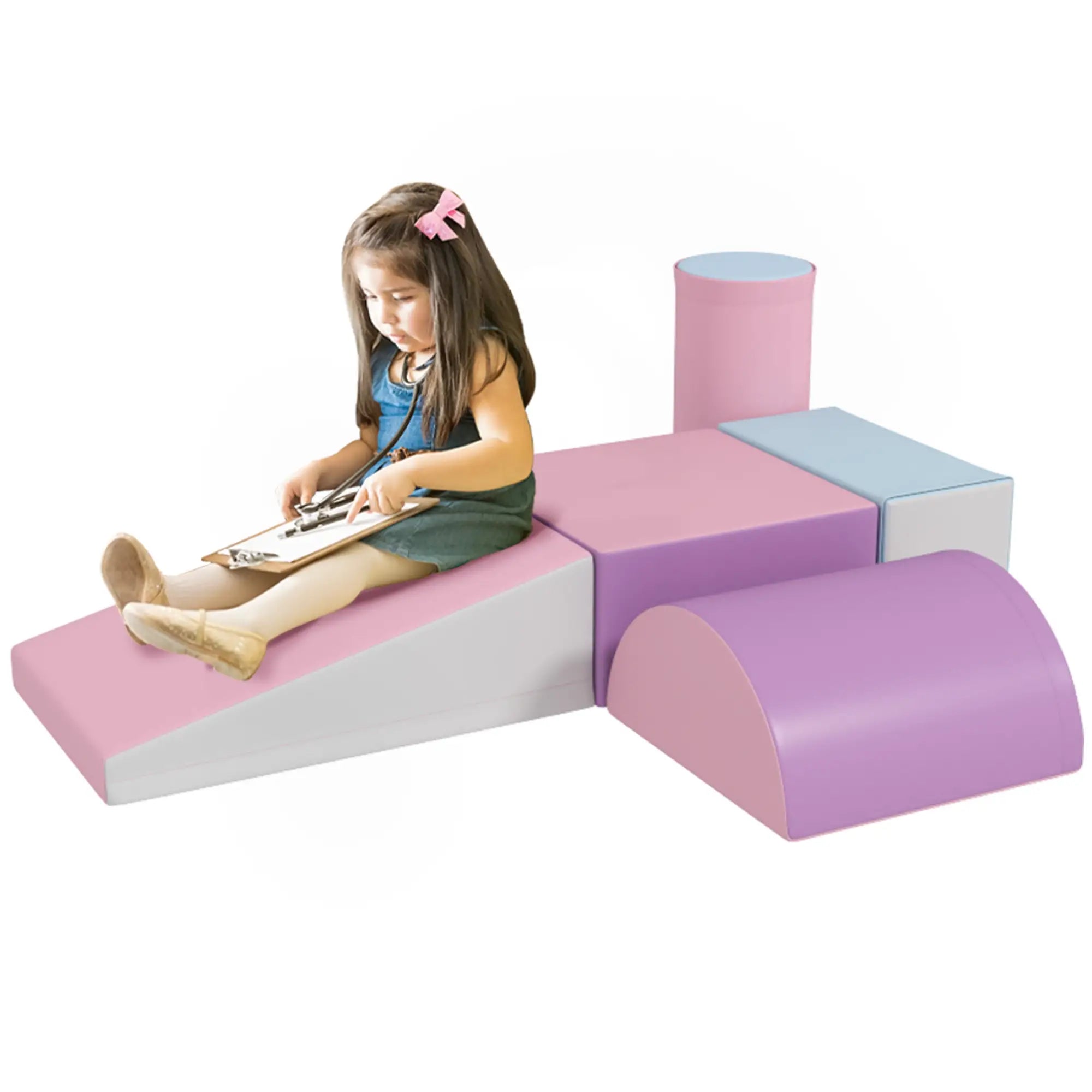 HOMCOM Set 5 Blocchi Morbidi – Giocattolo da Costruzione per Bambini Piccoli