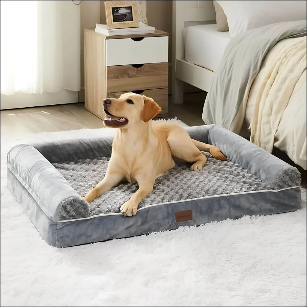 LuxDream – Cuccia Ortopedica per Cani, Impermeabile e Confortevole, Grigio