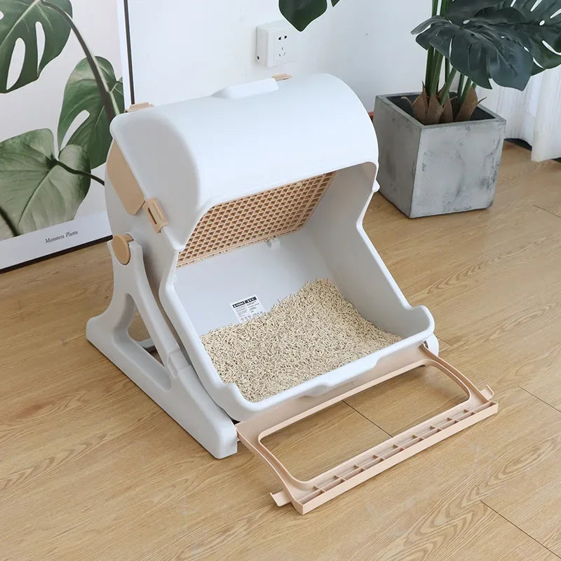FLIP - Halbautomatische Katzentoilette mit praktischem Reinigungsmechanismus