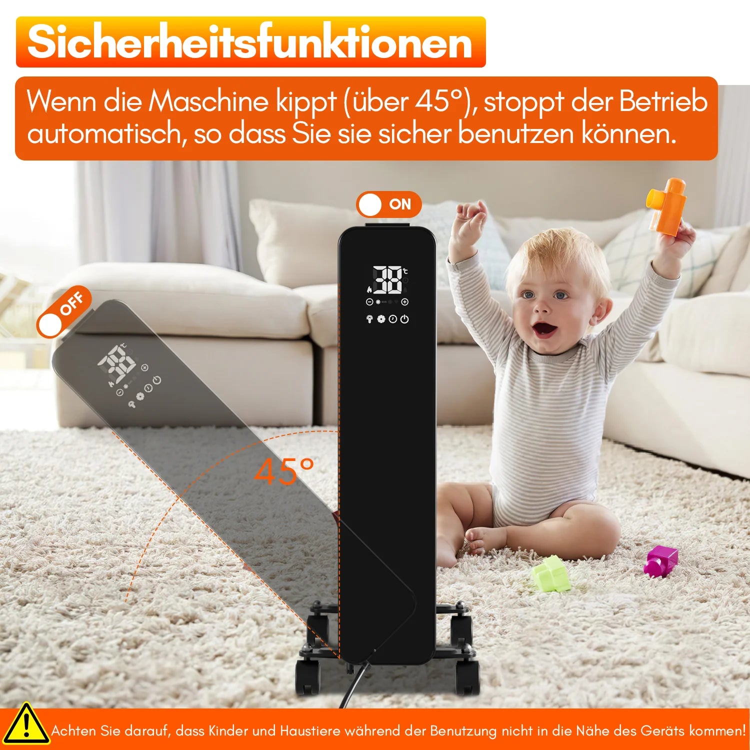 Sonnewelt lradiator Elektroheizung 2500W WiFi App & Fernbedienung