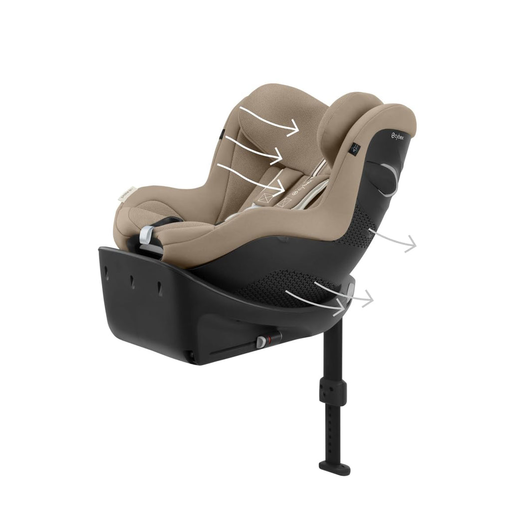 Seggiolino auto CYBEX Gold Sirona Gi i-Size Plus con base, Da 3 mesi a 4 anni circa (Dalla nascita con inserto per neonati), Max. 20 kg, 61-105 cm (Da 40 cm con inserto per neonati), Stormy Blue