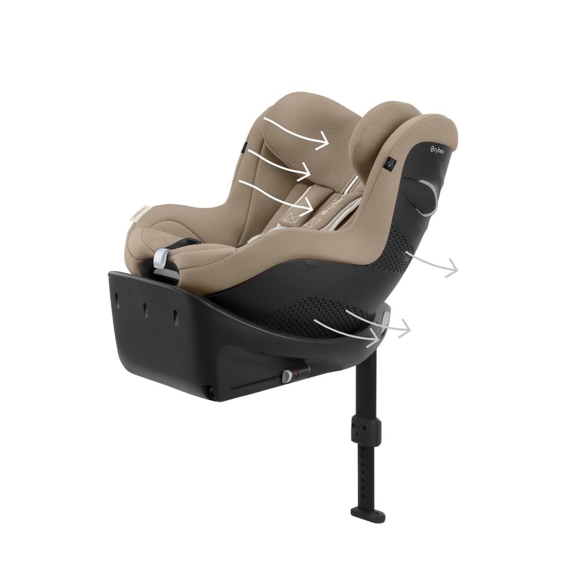 Seggiolino auto CYBEX Gold Sirona Gi i-Size Plus con base, Da 3 mesi a 4 anni circa (Dalla nascita con inserto per neonati), Max. 20 kg, 61-105 cm (Da 40 cm con inserto per neonati), Stormy Blue