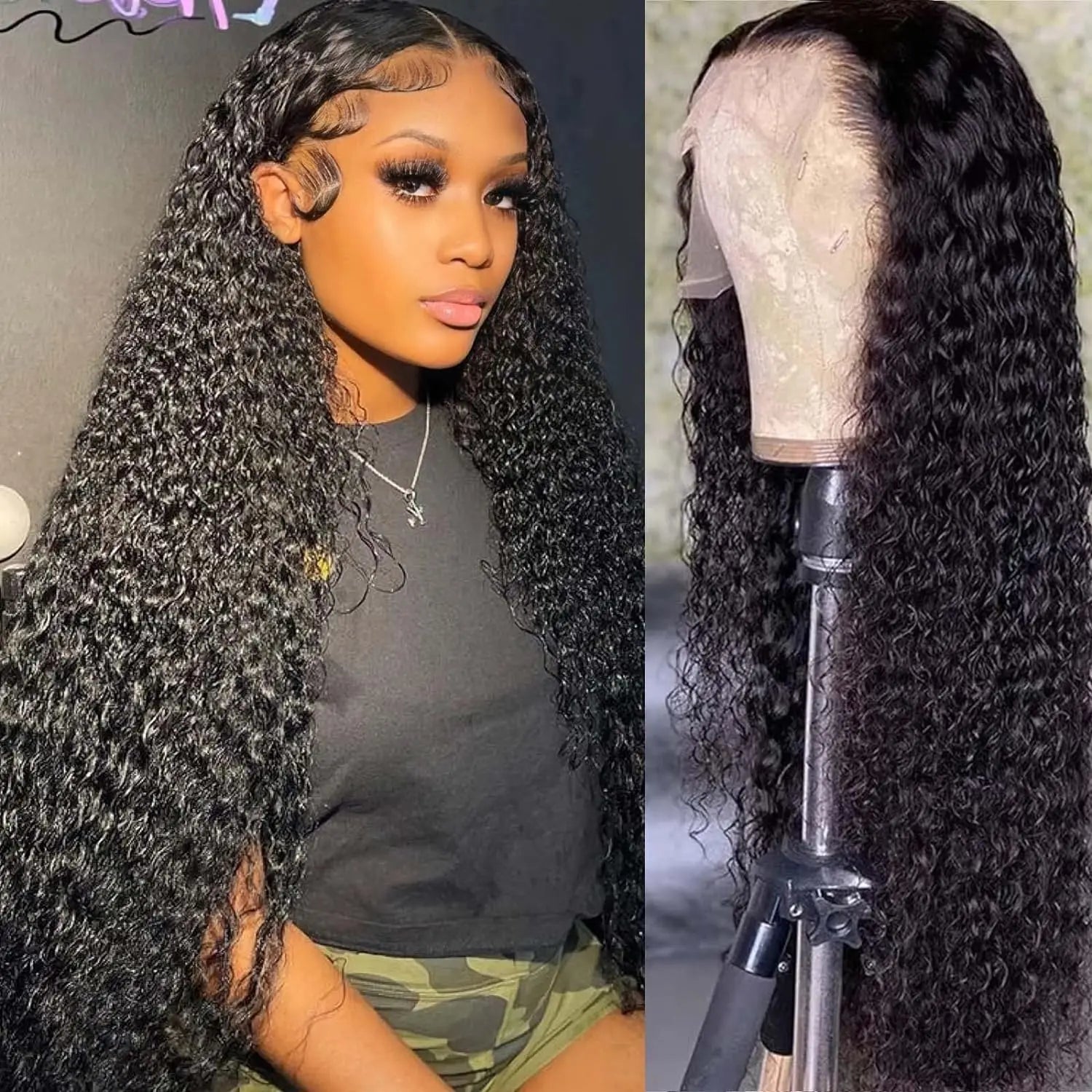 Meerwasser-Wave Lace Front Perücken Echthaar 13x4 HD Lace Frontal Perücken für Frauen Echthaar 180% Dichte Nass und Wellige Echthaarperücken