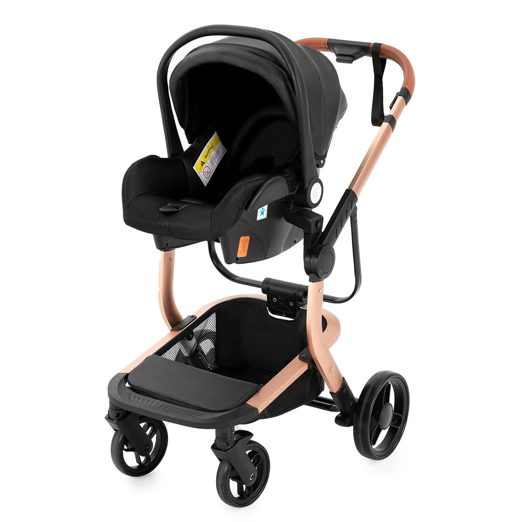 Sianldcone Passeggino 3 in 1, Set Passeggino con Tessuti di Alta Qualità, Sistemi di Viaggio con Spinta Reversibile, Passeggino Combinato a Vista Aperta Set Completo 3 in 1 (V9 Cachi)