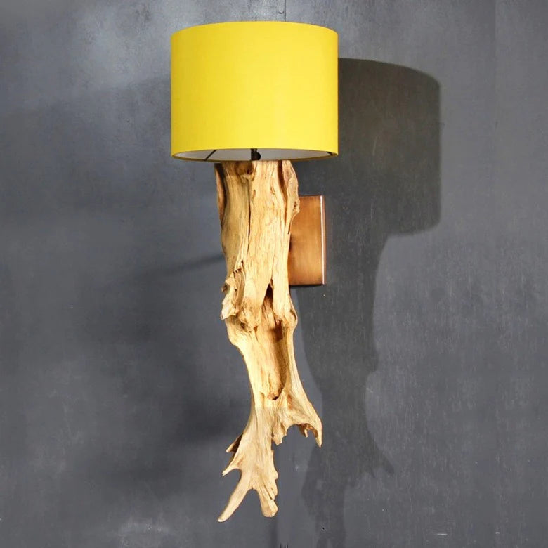 Teakholz Wand Lampe Ranting