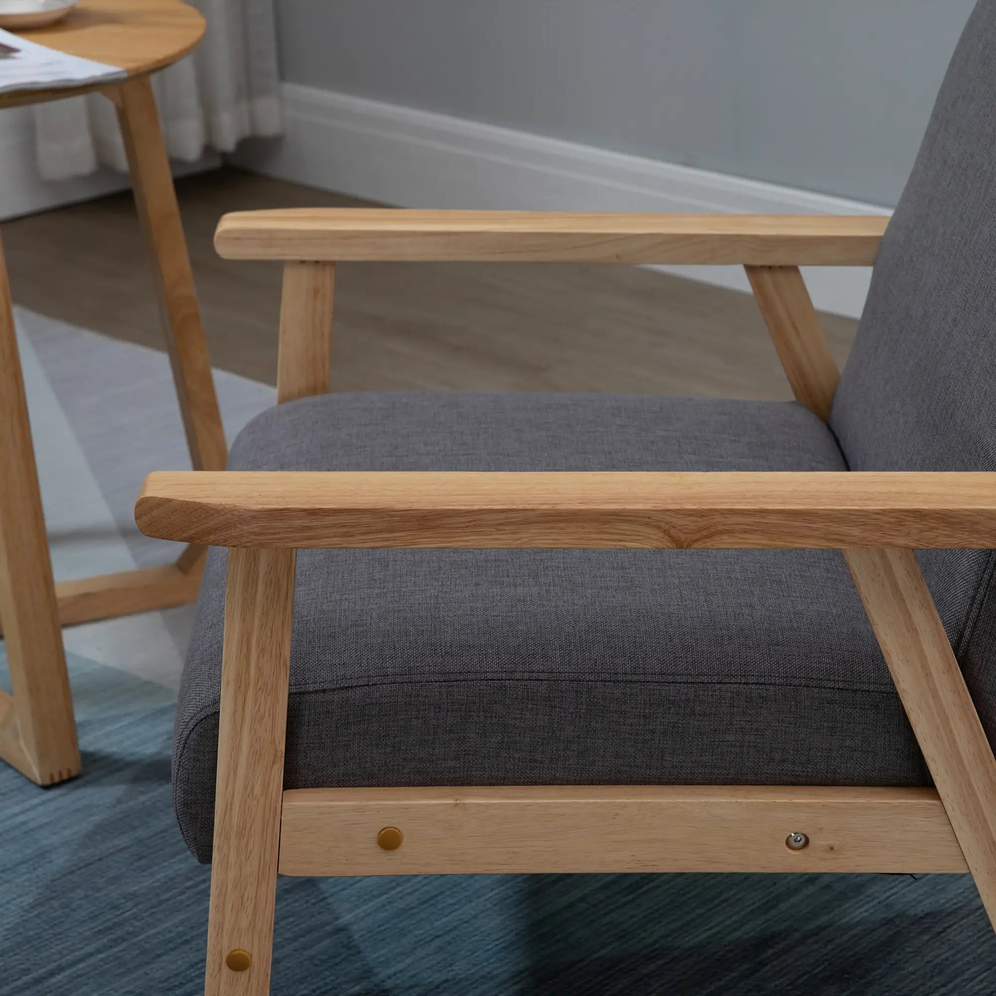 HOMCOM Polsterstuhl Wohnzimmer skandinavisches Design breite Sitzfläche