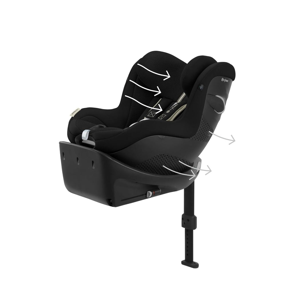 Seggiolino auto CYBEX Gold Sirona Gi i-Size Plus con base, Da 3 mesi a 4 anni circa (Dalla nascita con inserto per neonati), Max. 20 kg, 61-105 cm (Da 40 cm con inserto per neonati), Stormy Blue