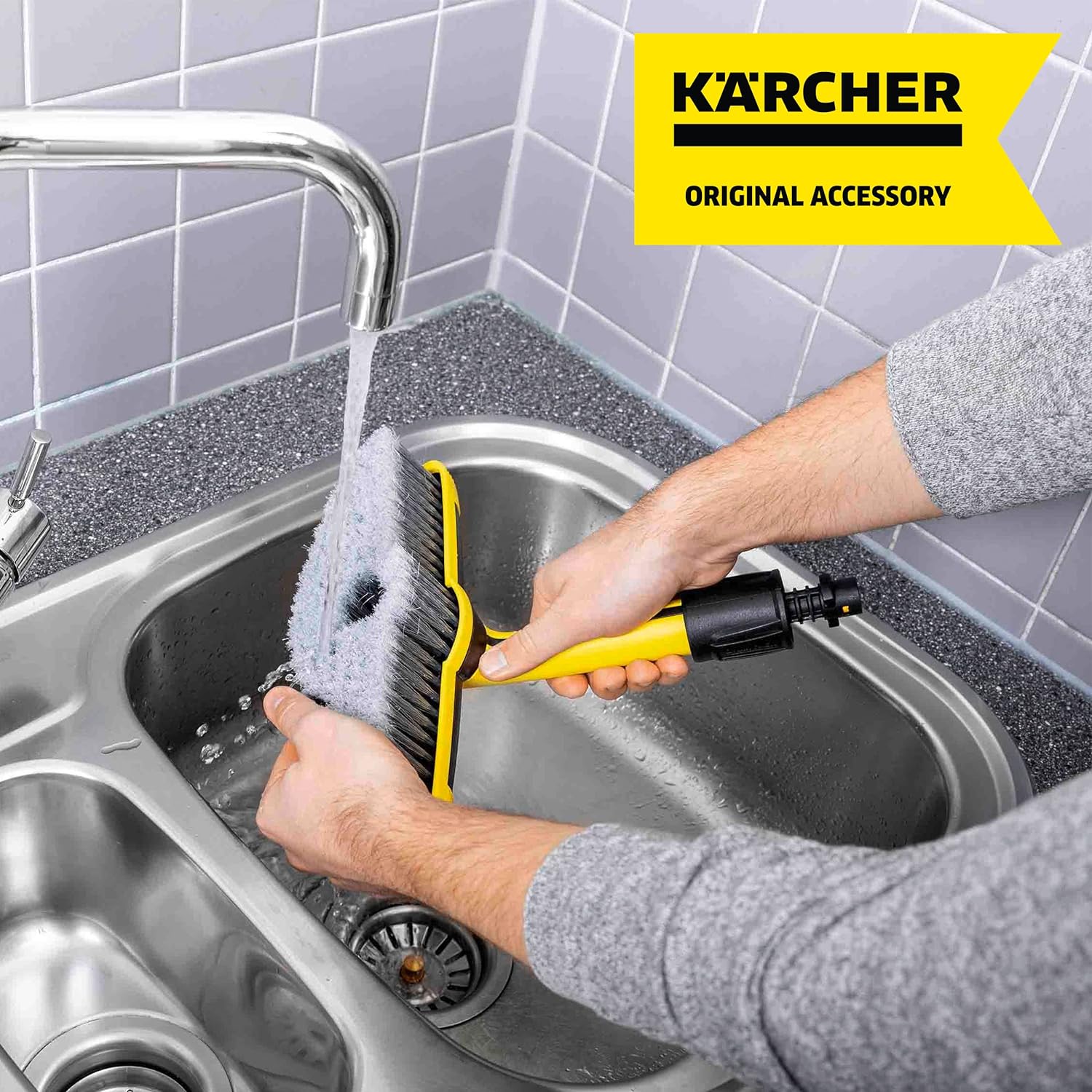 Kärcher T-Racer T 7 Plus detergente per superfici (protezione dagli spruzzi d'acqua, per grandi superfici, due ugelli a getto piatto, impugnatura per lavorare in verticale, ugello di potenza, ugello di risciacquo)