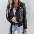 Lssige Damen-Bikerjacke mit Revers