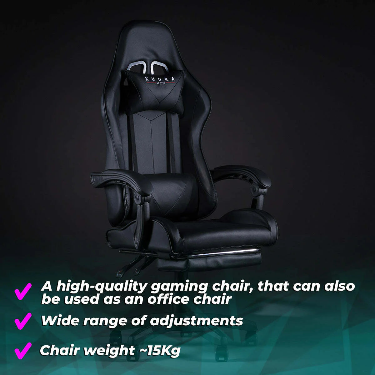 Kuura Gaming Sedia Gaming Pro, Nero