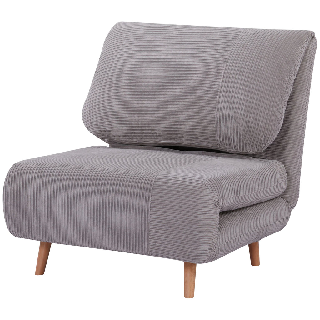 HOMCOM Poltrona Letto Divano Letto 2 in 1 Schienale Regolabile Grigio Chiaro