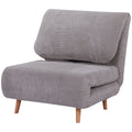 HOMCOM Poltrona Letto Divano Letto 2 in 1 Schienale Regolabile Grigio Chiaro