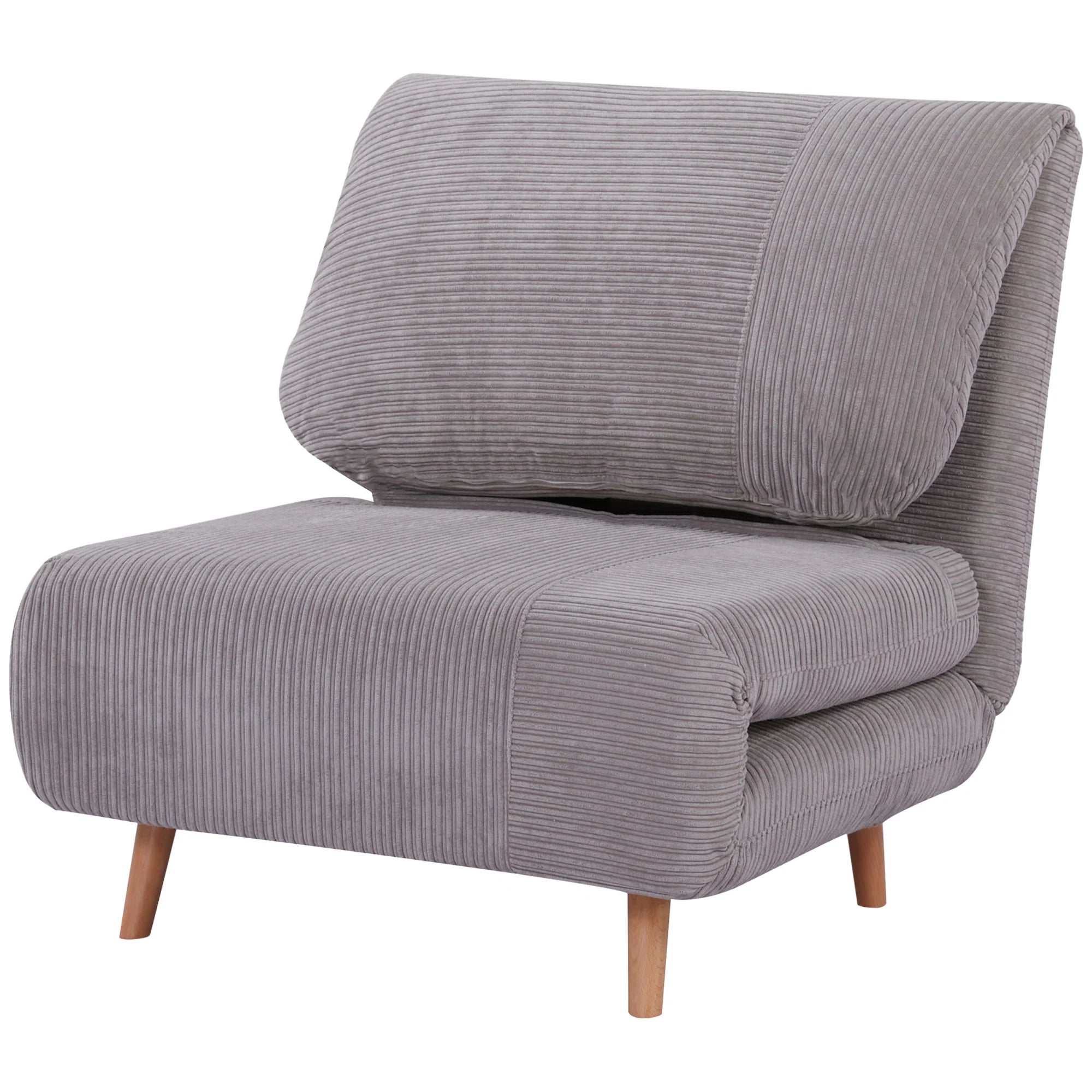 HOMCOM Poltrona Letto Divano Letto 2 in 1 Schienale Regolabile Grigio Chiaro