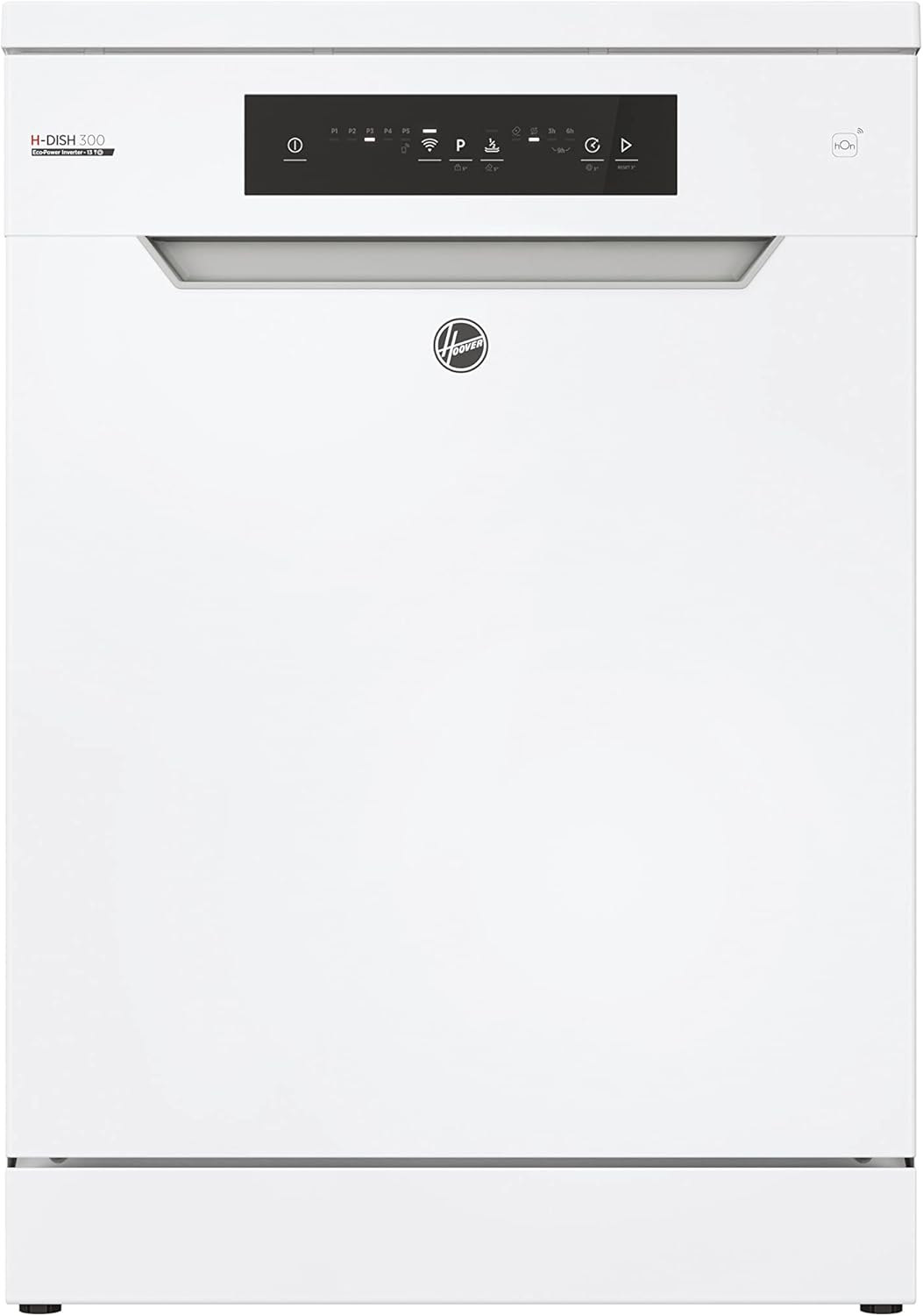 Lavastoviglie Hoover HF 4C6F0PW; 14 coperti; Libera installazione, 60 cm di larghezza; Classe di efficienza energetica C; Controllo intelligente con tecnologia WiFi + Bluetooth