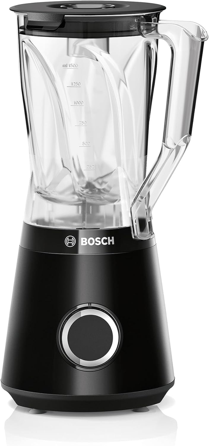 Bosch Standmixer VitaPower Serie 4 MMB6141B, hochwertige Edelstahl-Klingen, 1,5l Tritan-Mixbehlter, spülmaschinengeeignete Teile, 30.000 U/min, 1200 W, schwarz
