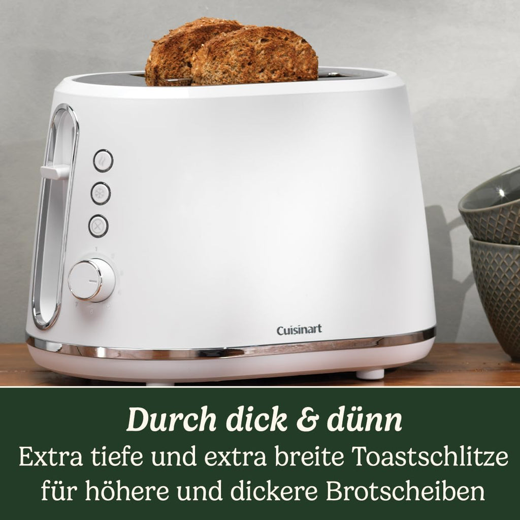 Cuisinart 4-Scheiben-Toaster | Breite Schlitze, ideal für dickes Brot und Bagels | 6 Brunungsstufen plus Abtauung | Breite Schlitze,High-Lift-Hebel | Passender Wasserkocher erhltlich | Perle