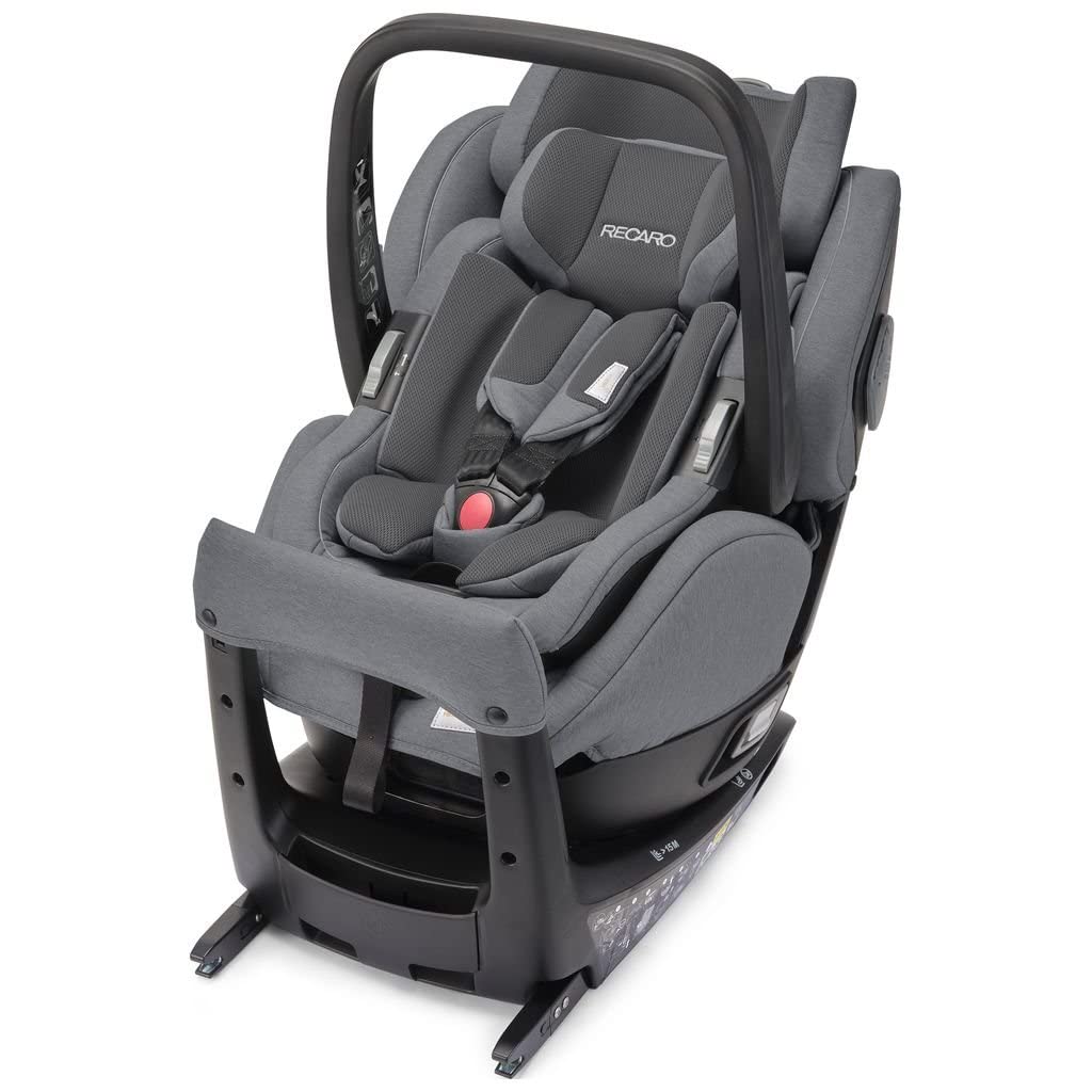 Recaro Seggiolino Auto Salia Elite incl. ovetto (peso 2,9 kg), girevole a 360 gradi, I-Size, 0-18 kg, 40-105 cm, max. 4 anni, con indicatori visivi, Prime Silent Grey