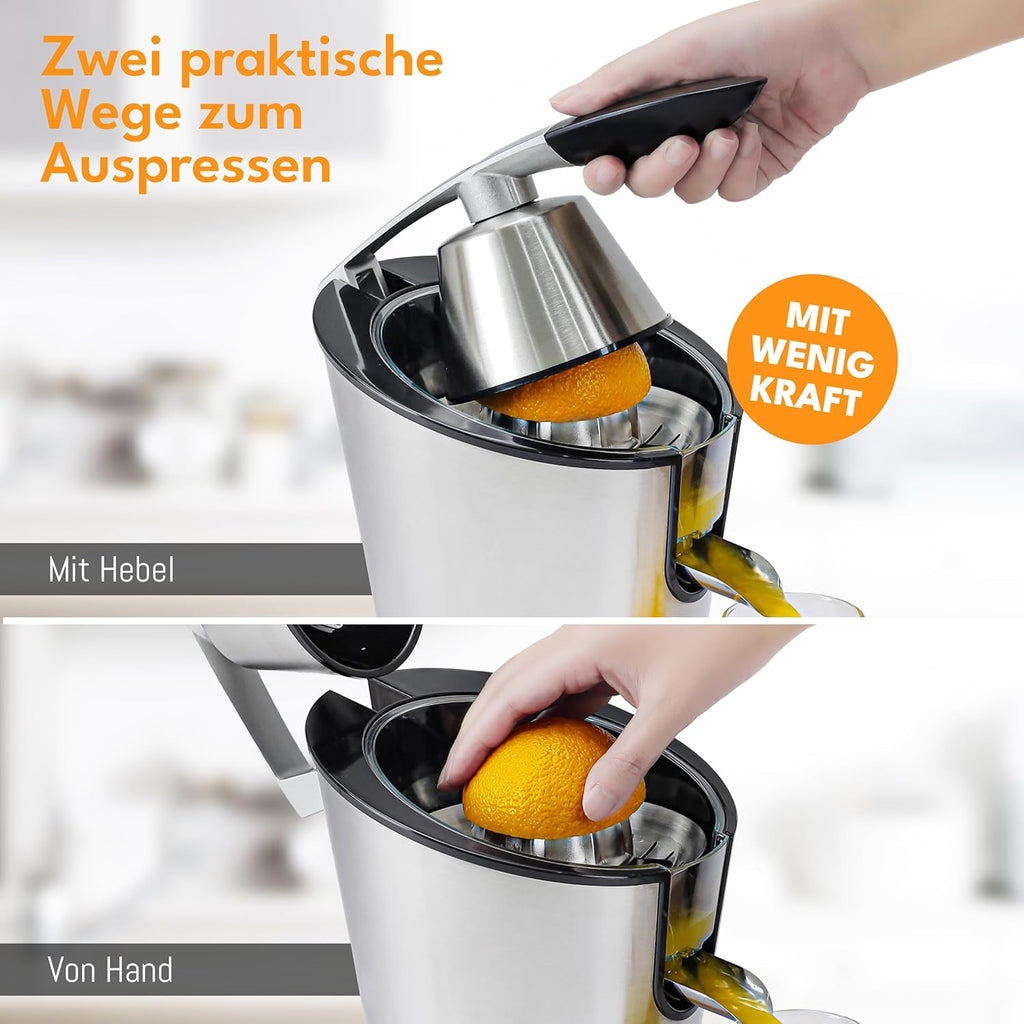 LEBENLANG Spremiagrumi elettrico 600W - Incl. cono in acciaio inox & senza BPA I Alta resa I Spremiagrumi Spremiagrumi Elettrico Spremi Limoni Spremi Melograno I Spremiagrumi Arance Spremi Limoni