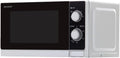 Sharp R200INW Forno a Microonde Solo / 20 L / 800 W / 5 livelli di potenza / Timer da 35 minuti a 00 secondi / Scongelamento con controllo del peso / Modalità risparmio energetico / Piatto girevole in vetro (25,5 cm) / argento