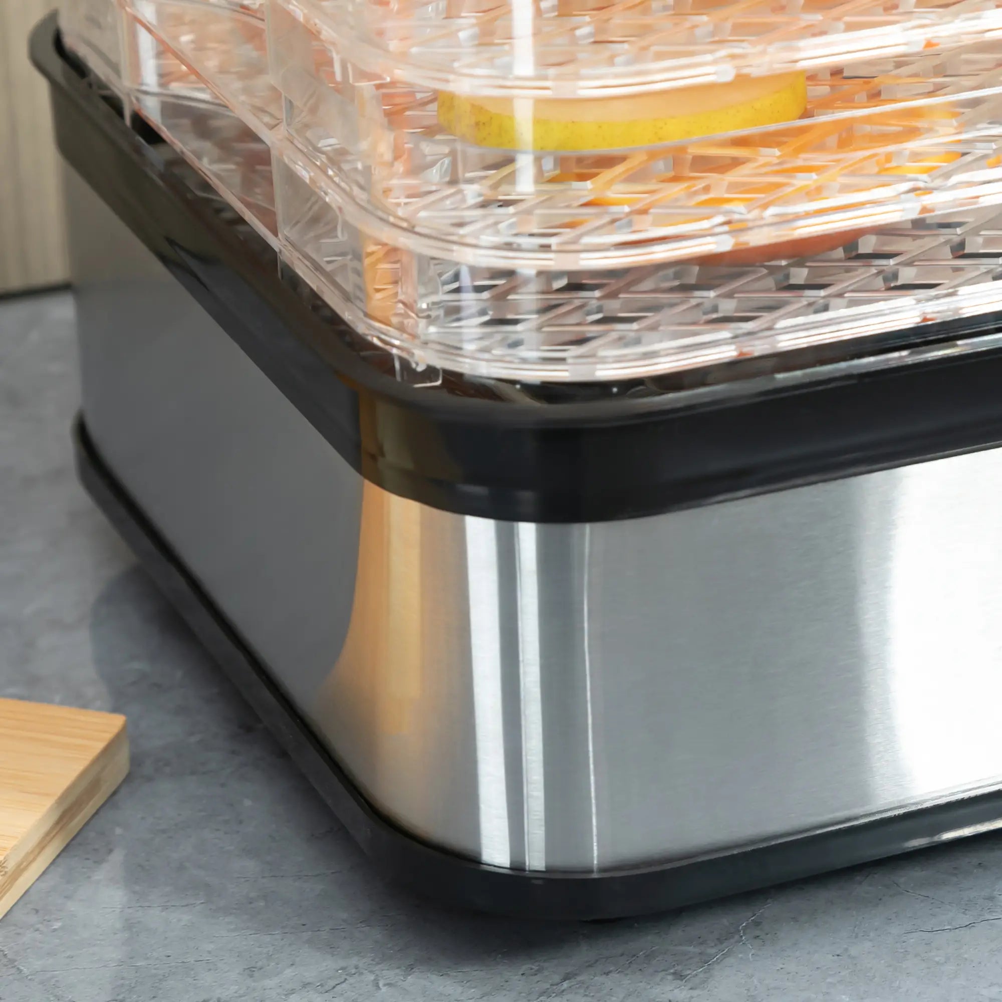 HOMCOM Essiccatore per Alimenti a 5 Livelli con Temperatura Regolabile in Acciaio Inox