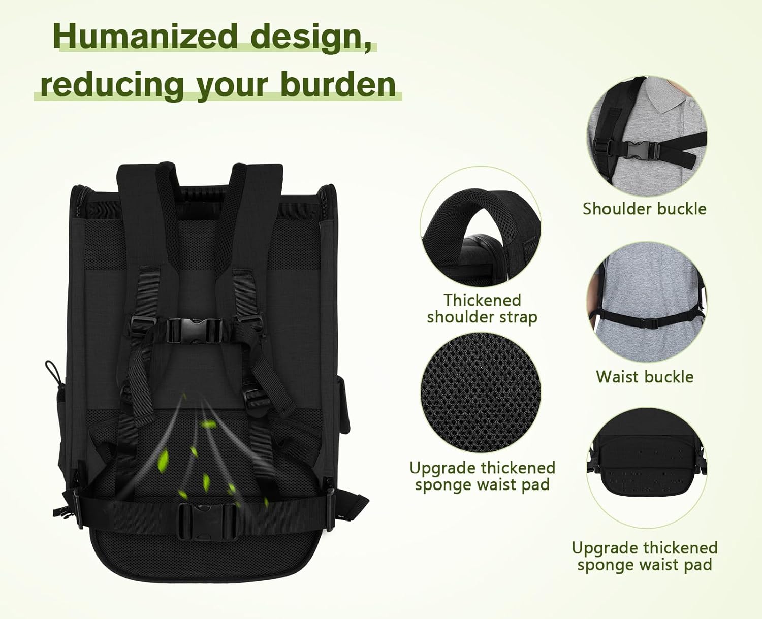 pecute Haustier Rucksack mit Netzfenster, Tragbare und Faltbare Katzentasche, Atmungsaktive und Leichte Hundetasche, Wasserdichtes Oxford-Tuch mit Viel Platz, Multifunktionales Rutschfestes Grau XL