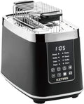 Toaster 2 Scheiben, KETIAN 2 Toast Schlitze mit Brötchenaufsatz, hochwertiger Edelstahl-Toaster, 7 Stufen, Auftaufunktion, Abschaltautomatik, 1400 W