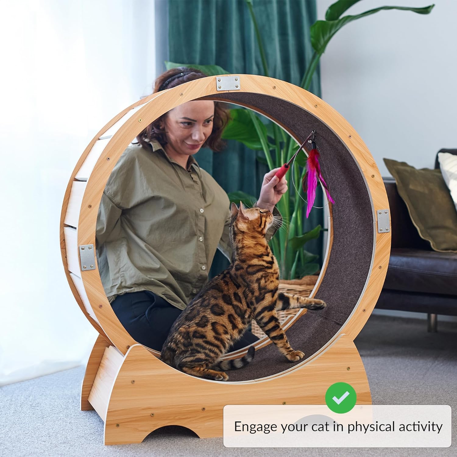 Laufrad Katze gro | Katzenrad | Laufband für Katzen | groes Cat Running Wheel für Wohnungskatzen | Cat Wheel Beschftigungsspielzeug für Katzen | Katzen Laufrad drinnen | Laufrad Katzen